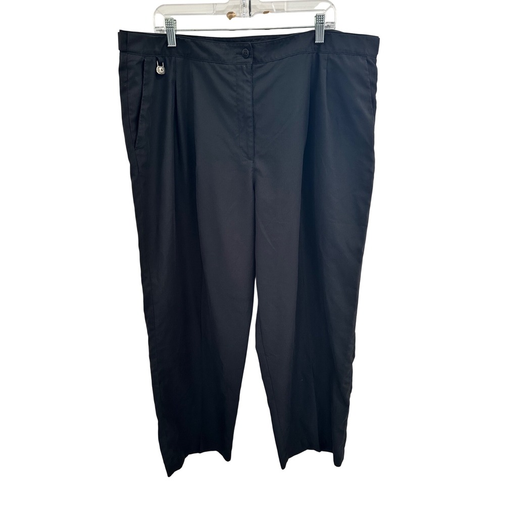 Lizgolf Kylie Black Golf Pants Womens 20W‎ Straight Leg Polyester Trousers